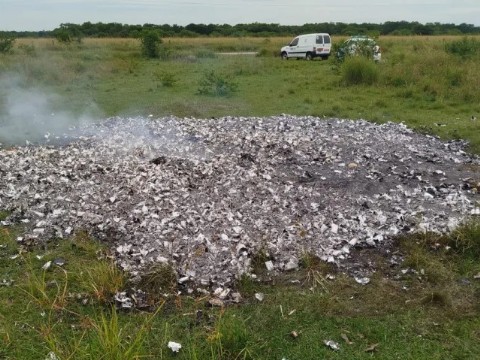 Incineraron unos tres mil cartones de cigarrillos de contrabando en Puerto Tirol