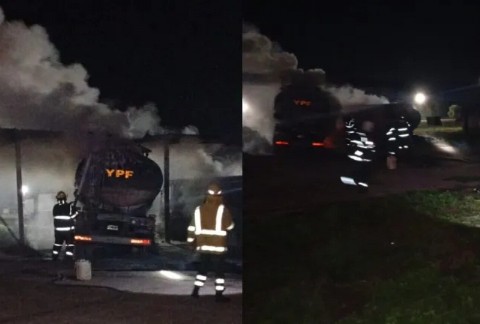 Dos camiones de combustible se prendieron fuego en Los Frentones