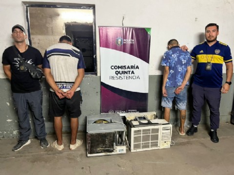 Detuvieron a dos jóvenes con aires acondicionados robados de una escuela en Resistencia