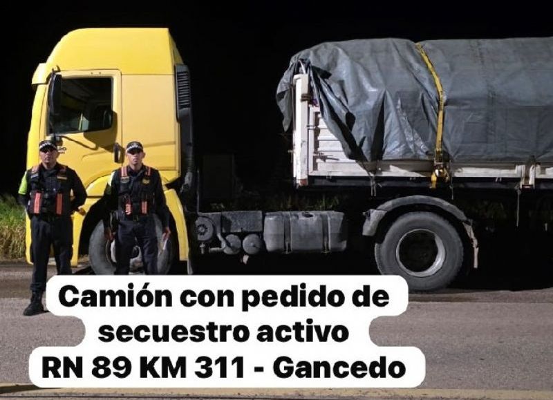 Demoraron un camión que presentaba pedido de secuestro en Gancedo
