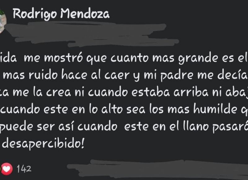 Rodrigo Mendoza un hombre muy inteligente que tuvo una partida