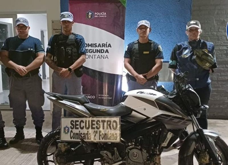 Recuperaron una moto robada en Fontana tras una persecución
