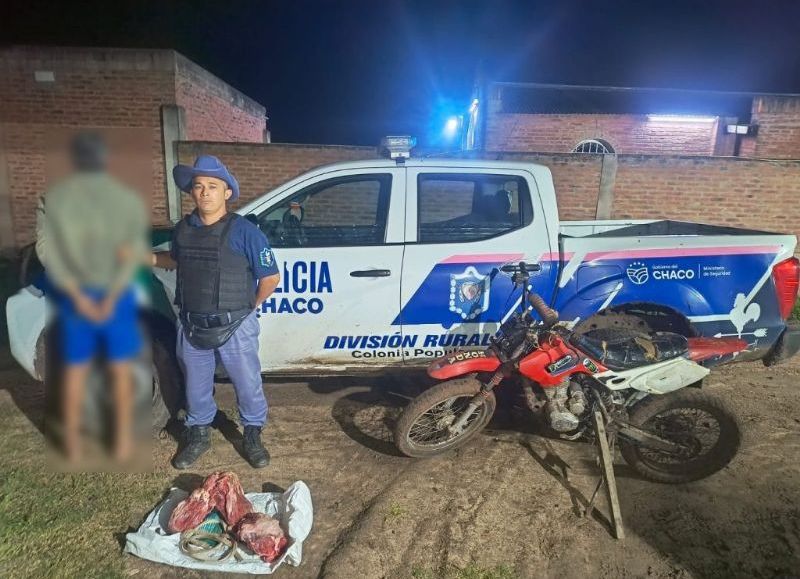 Detuvieron a un hombre por abigeato y secuestraron carne vacuna en La Escondida