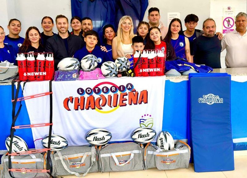 Lotería Chaqueña entregó elementos deportivos al equipo Águilas Rugby Club de Sáenz Peña