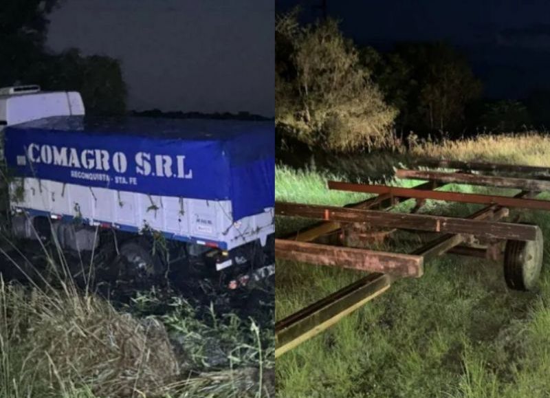 Un camión despistó por esquivar un tráiler suelto en la Ruta 11