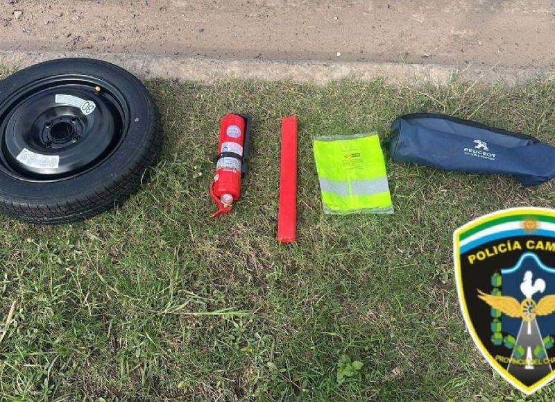 Detienen a un joven con una rueda de auxilio y kit de seguridad