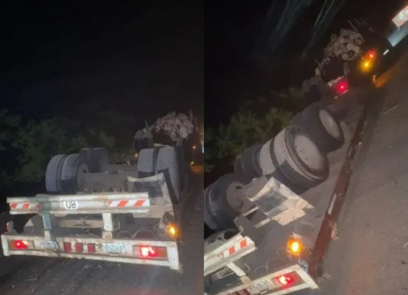 Un camión volcó con 22 toneladas de quebracho sobre la Ruta 9