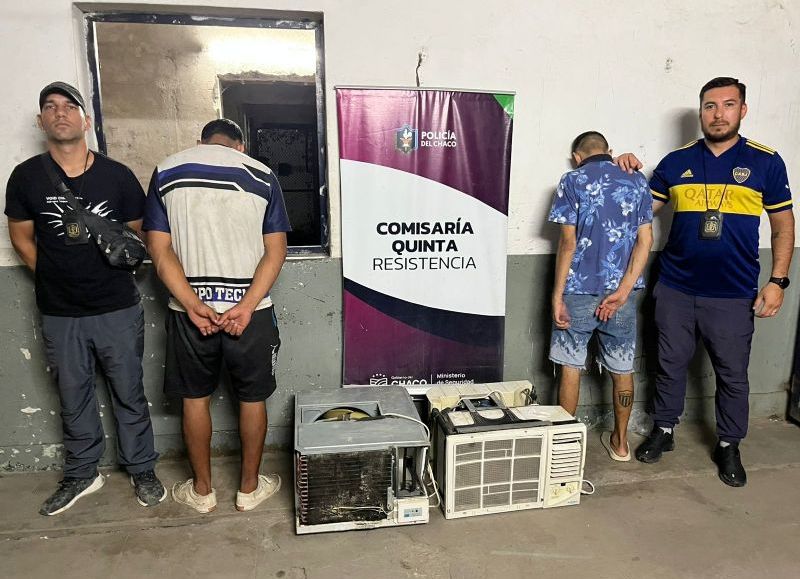 Detuvieron a dos jóvenes con aires acondicionados robados de una escuela en Resistencia