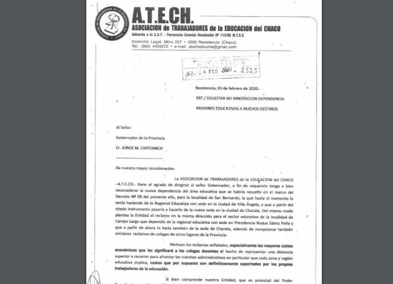 Docentes disconformes con la nueva regionalizaci n de Coqui Atech