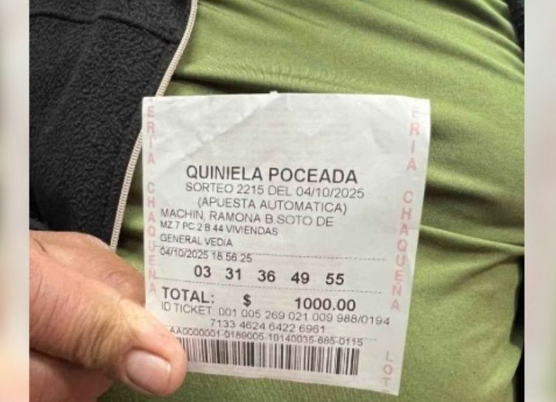 Jubilado de General Vedia ganó 218 millones con la Poceada Chaqueña